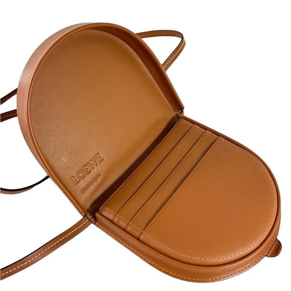 LOEWE Tan Leather Mini Heel Crossbody Pouch Bag Made in Spain - Picture 6 of 13